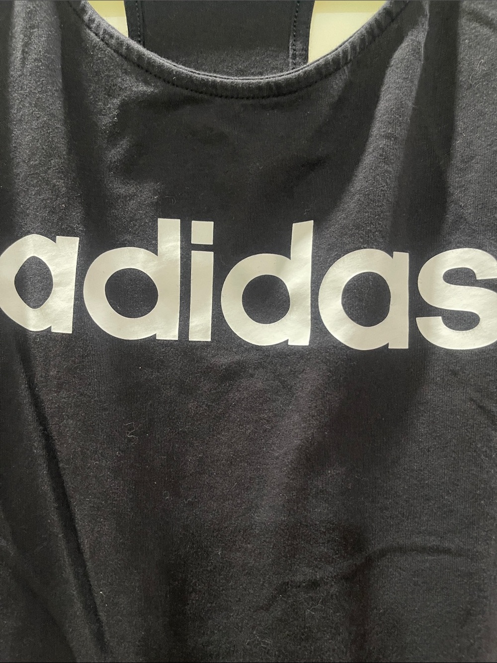 adidas Black Tank with White Logo Front - Picture 4 of 5